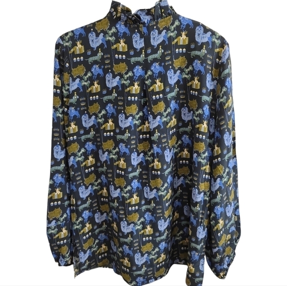 Tyler Boe Halprin Silk Woof Party Top Small Dog Party Graphic Design - Picture 8 of 9